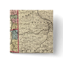 Map of Hancock, Brooke, Ohio, Marshall counties Pinback Buttons
