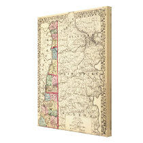 Map of Hancock, Brooke, Ohio, Marshall counties Stretched Canvas Print