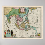 Map of India and Far East, 1642 Map posters