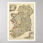 Map of Ireland by Frederik de Wit 1710 Print
