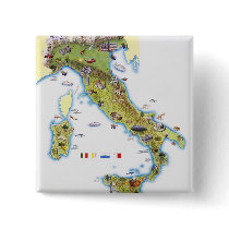 Map of Italy Pinback Button