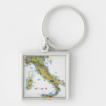 Map of Italy Key Chains