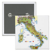 Map of Italy Pinback Button