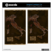 Map of Italy Seagate Hard Drive Skin Skins For FreeAgent Go