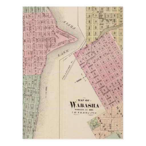 Map of Lake City, and Map of Wabasha, Minnesota Postcard Zazzle