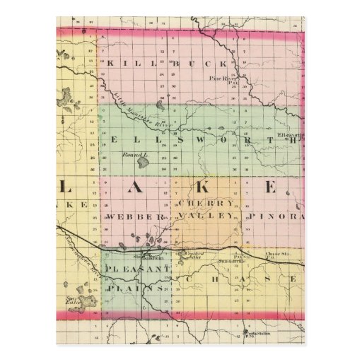 Map of Lake County, Michigan Postcard | Zazzle