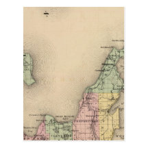 Map of Leelanau County, Michigan Post Cards