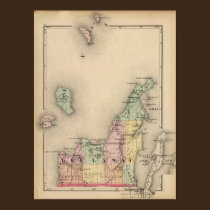 Map of Leelanau County, Michigan posters