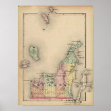 Map of Leelanau County, Michigan Print
