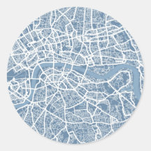 Map of London Map Round Stickers