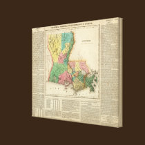 Map Of Louisiana canvas prints