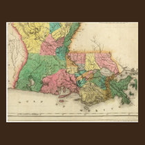 Map Of Louisiana postcards
