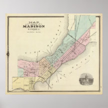 Map of Madison, Wisconsin Posters
