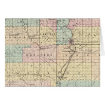 Map of Marathon County Greeting Cards
