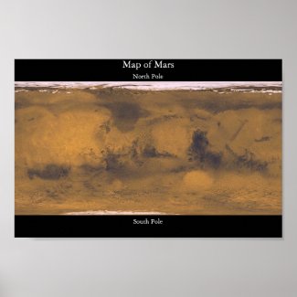 Map of Mars Poster