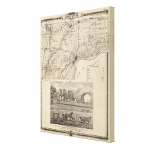 Map of Muscatine County Canvas Prints