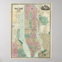 Map of New York and Vicinity Print