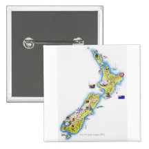 Map of New Zealand Button