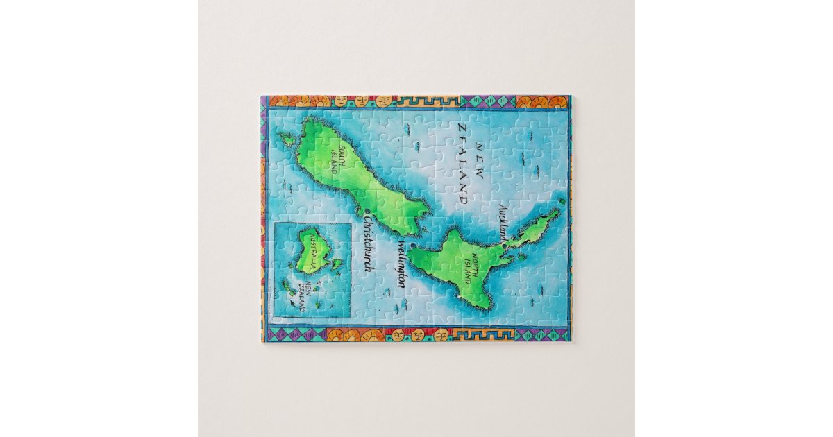 Map of New Zealand Jigsaw Puzzle Zazzle
