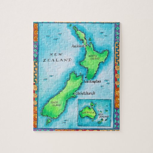 Map of New Zealand Jigsaw Puzzle Zazzle