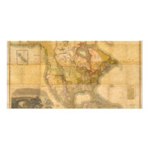 Map of North America by Henry Schenck Tanner 1822 Personalized Photo Card