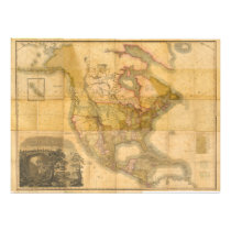 Map of North America by Henry Schenck Tanner 1822 Photo Art