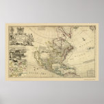 Map of North America by Herman Moll 1715 Posters