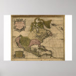 Map of North America dated 1694 Print