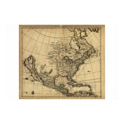 Map of North America, English, circa 1685 Poster by JPBurke