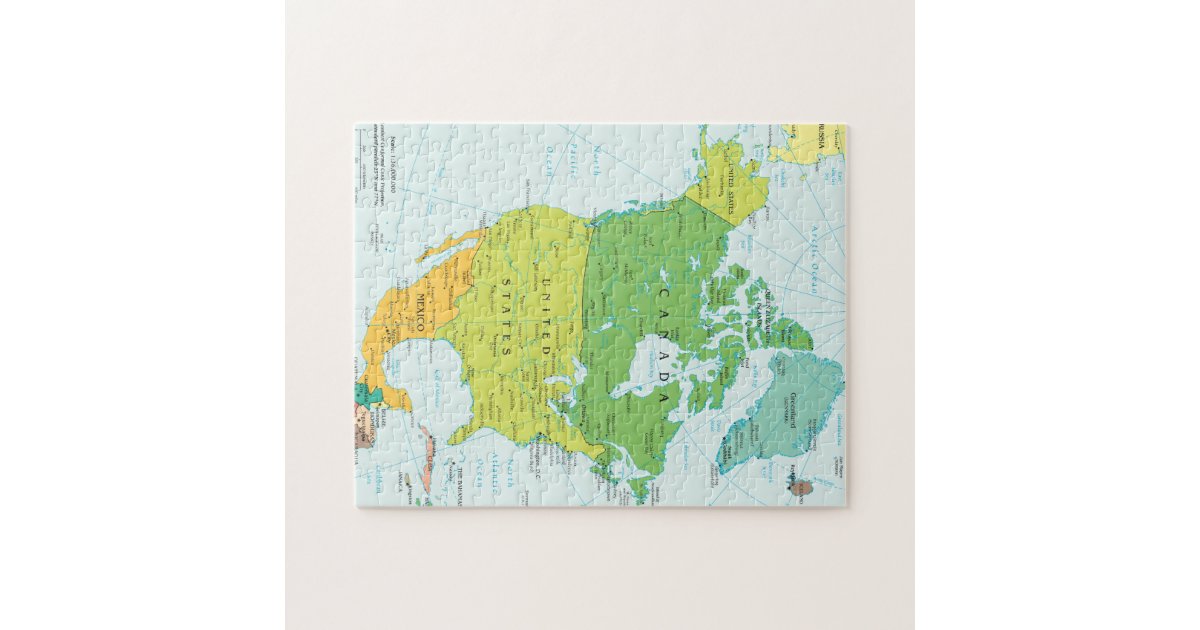 Map of North-America Jigsaw Puzzle | Zazzle