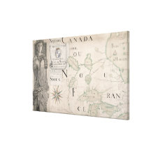 Map of Nouvelle-France  1699 Stretched Canvas Print