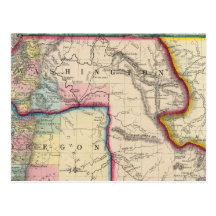 Map Of Oregon, Washington Postcard