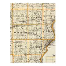 Map of Peoria County and Minonk Postcard