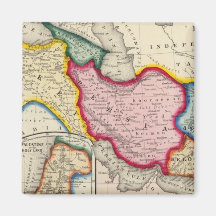 Map of Persia, Turkey In Asia Afghanistan Fridge Magnet