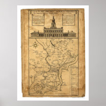 Map of Philadelphia and Parts Adjacent 1752 Poster