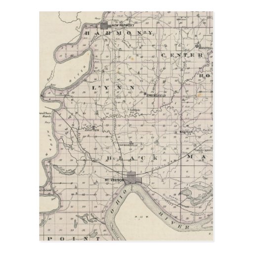 Map of Posey County Postcard Zazzle