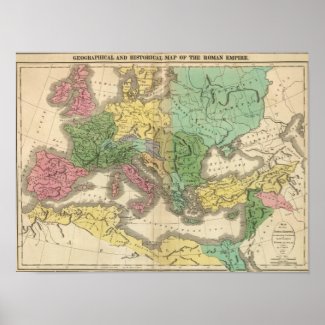 Map of Provinces in Roman Empire Poster