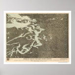 Map of Puget Sound Country in Washington 1891 Print