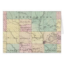 Map of Shawano County, State of Wisconsin Greeting Cards