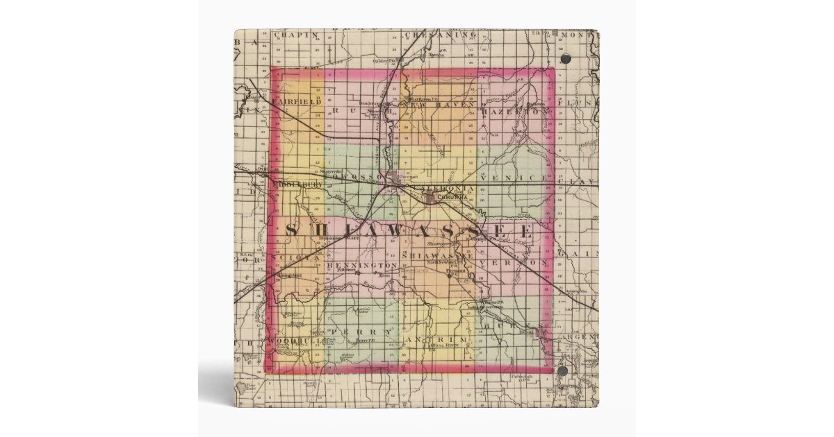 Map of Shiawassee County, Michigan Binder Zazzle