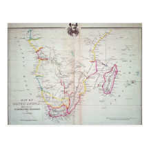 Map of South Africa illustrating Post Card