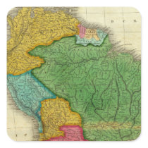 Map of South America 3 Square Stickers