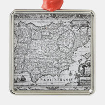 Map of Spain Christmas Tree Ornament