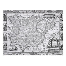 Map of Spain Post Card