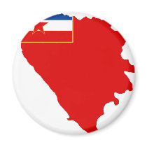 Map of SR Bosnia and Herzegovina 1945 Magnet