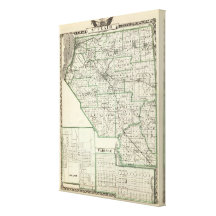 Map of St Clair County, Lebanon and Carlyle Stretched Canvas Print