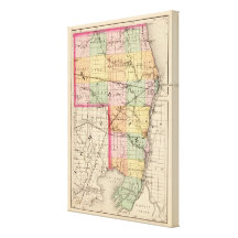 Map of St Clair County, Michigan Canvas Prints