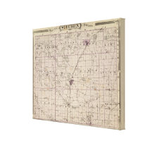 Map of Steuben County Indiana Stretched Canvas Print