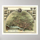Map of Stratford on Avon, England by Brown 1908 posters