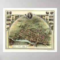Map of Stratford on Avon, England by Brown 1908 Posters